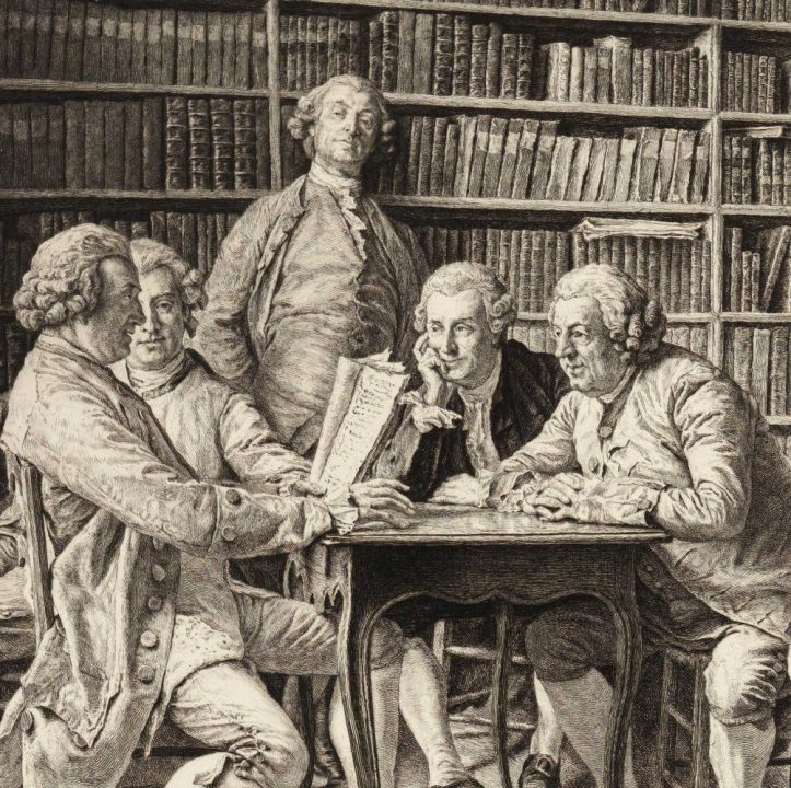 "La lecture chez Diderot", détail d’une gravure de Louis Monziès d’après une peinture d’Ernest Meissonier